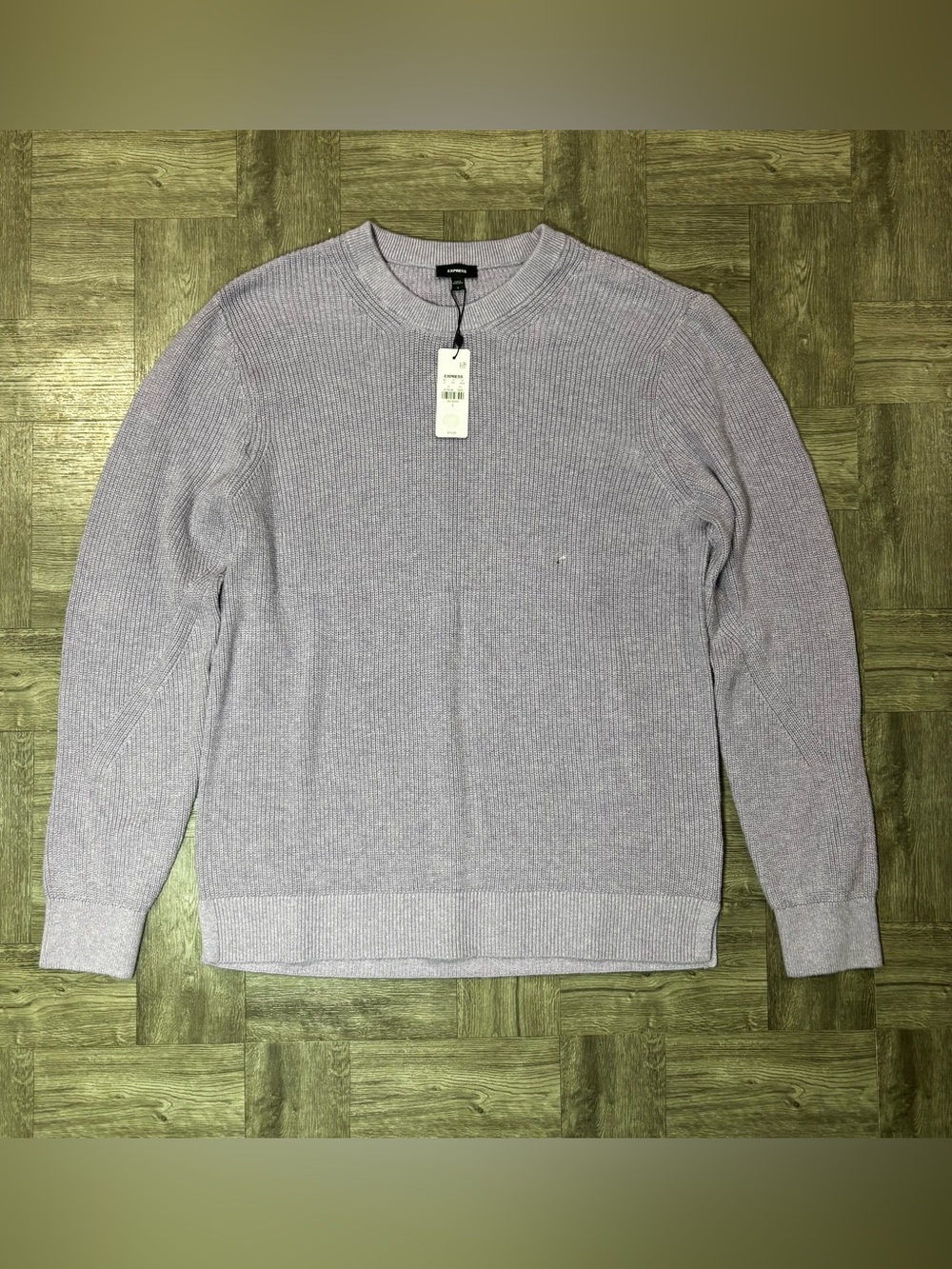 Men’s Express Purple Crew Neck Knit Pullover Sweater Size Large